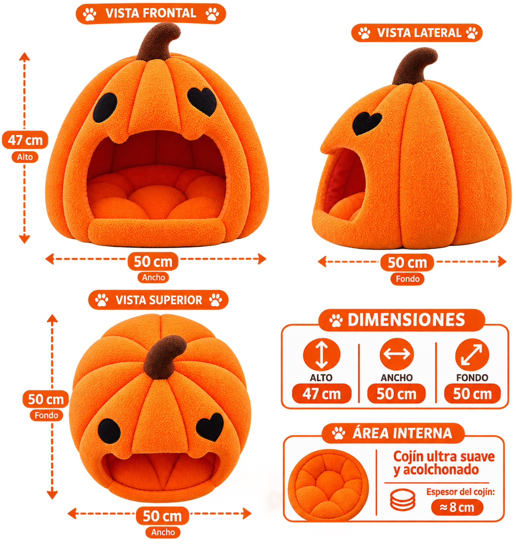 Camas para mascotas versión Calabaza